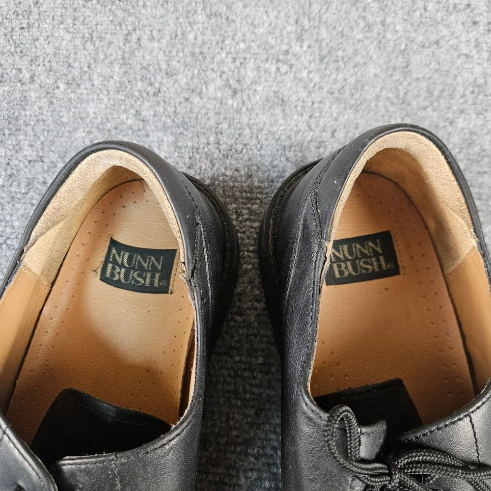 Nunn Bush Mens Black‎ Leather Cap Toe Oxford Dress Shoes 81168 01 8.5 M